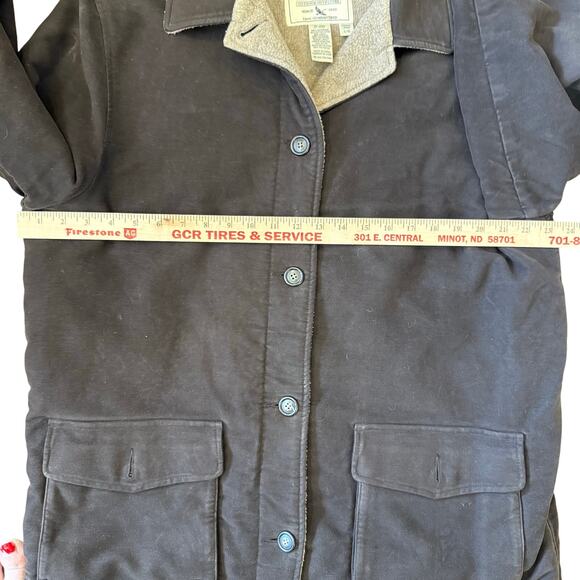 Eddie Bauer Jacket Coat Womens Cotton Large Brown Barn Shacket Polartec Lined - Picture 6 of 9